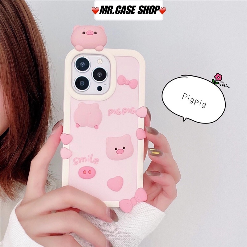 [ Hàng hot ] Ốp lưng điện thoại silion hình chú heo Hồng dành cho ip 7p/8p/x/xsm/11/11pm/12/12pm/13/13p-Mr.Cáe