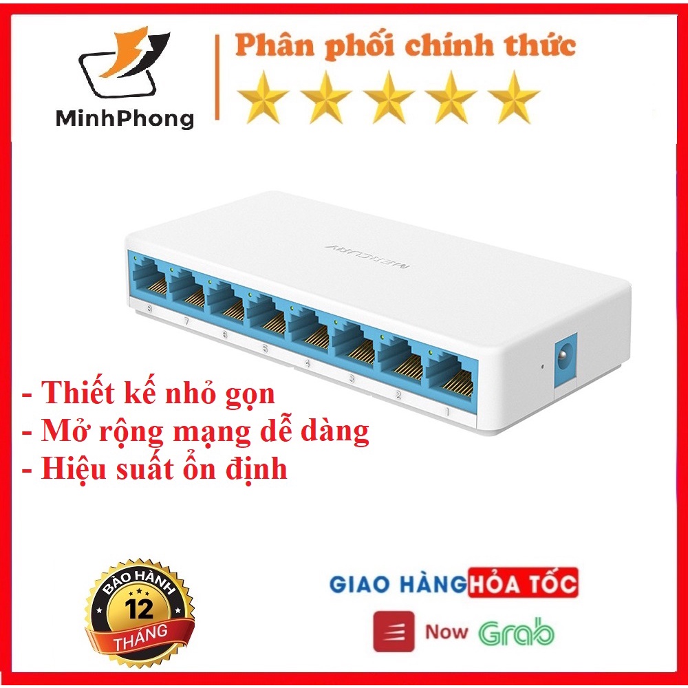 Bộ chia mạng, switch Mercury 5 port, 8 port, 16 port 10/100, 10/100/1000, gigabit - Hàng chính hãng