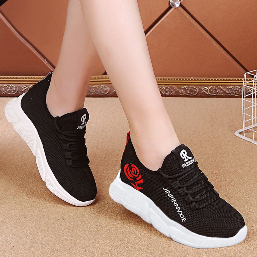 Giày lưới thể thao năng động giày đi chơi, giày tập gym, 2 màu đen trắng hoa hồng G11 giày thể thao rẻ đẹp bền | BigBuy360 - bigbuy360.vn
