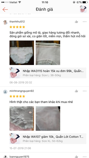 Quần lót tăm cạp viền