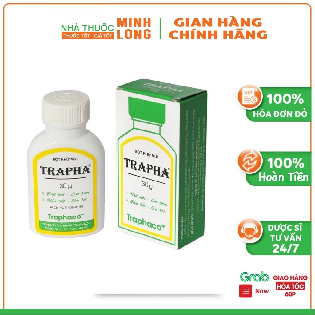 Trapha Khử mùi hôi chân hôi nách dạng bột giúp hết mùi giày giảm tiết mồ hôi 30g