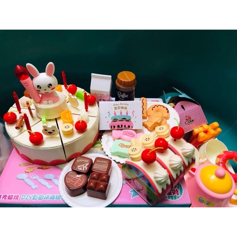 Đồ Chơi Bánh Sinh Nhật, loại lớn  85 CHI TIẾT KÈM NHẠC VÀ ĐÈN  Đồ Chơi Bánh Ngọt Cho Bé trai, bé gái