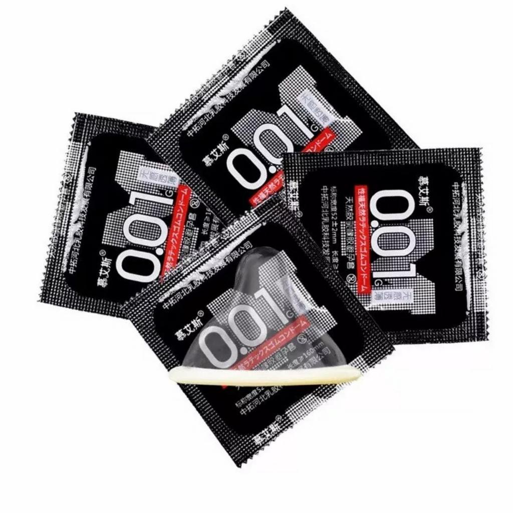 Bao cao su siêu mỏng 001 Muaisi nhiều gel bôi trơn kéo dài thời gian NinaGen