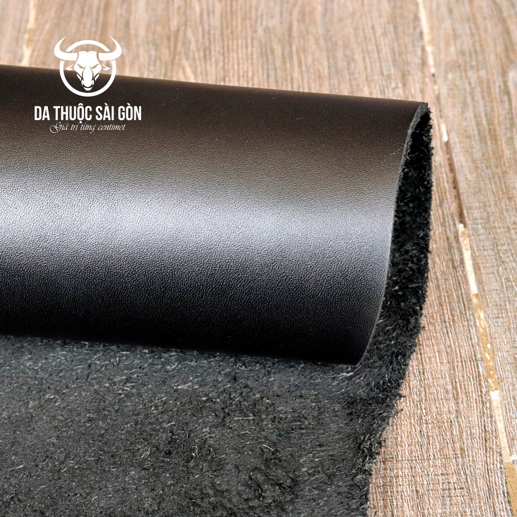 10 Pia da pull mill độ dày từ 2.2 đến 2.4mm màu đen thương hiệu Da Thuộc Sài Gòn - Giá da bò nguyên tấm