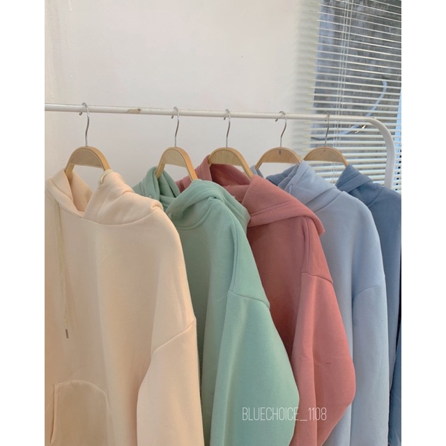 [QC LOẠI 1] Áo hoodie trơn basic màu pastel unisex freesize dày dặn  Áo hoodie trơn freesize