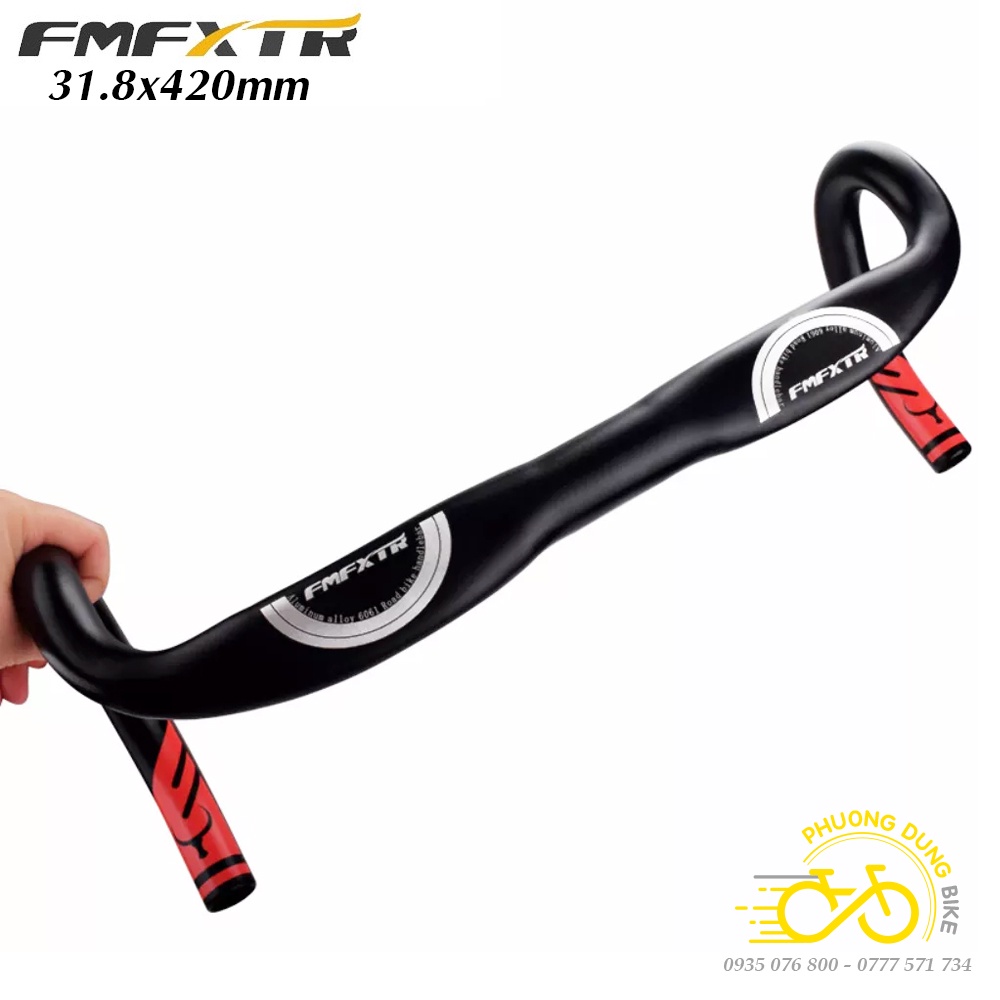 Ghi đông nhôm dẹp xe đạp road FMF XTR 420x31.8mm