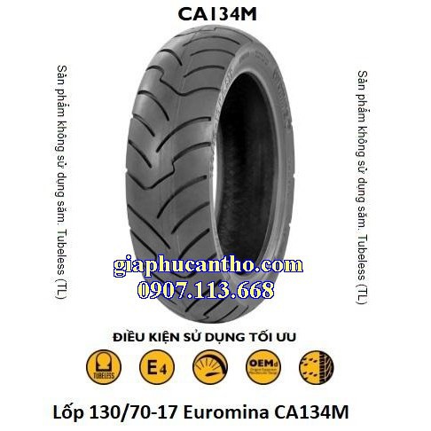 Vỏ xe tay ga 130/70-17 Euromina CA134M 8PR E Highway TL