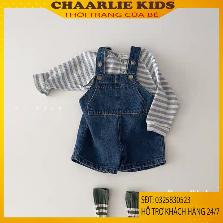 Yếm Jean Cho Bé Bé Trai Bé Gái, Yếm Đùi Chất Vải Bò Mềm Mịn Cho Chaarlie Kids - Thời Trang Trẻ Em