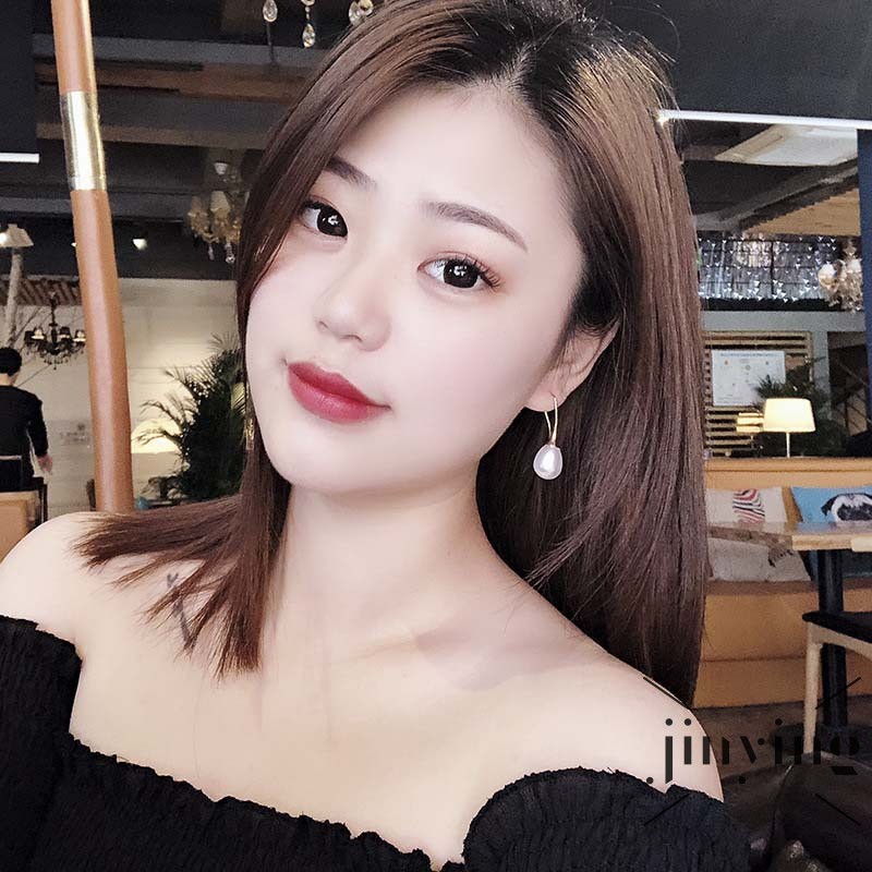 GETNOIVAS Đôi hoa tai dáng dài phối hạt ngọc trai giả xinh xắn cho nữ