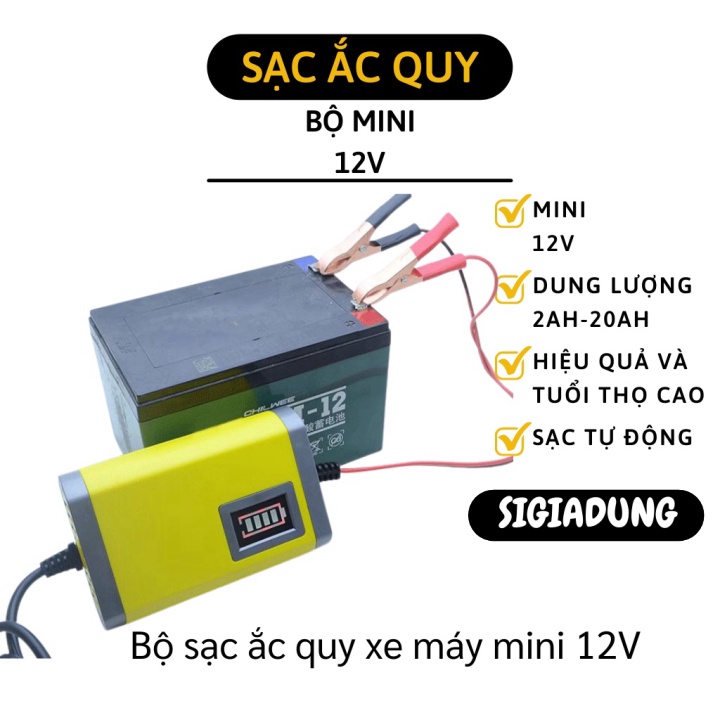 [SGD] Bộ Sạc Ác Quy - Máy Sạc Bình Acquy 12V Dành Cho Xe Máy, Xe Đạp Điện 5836