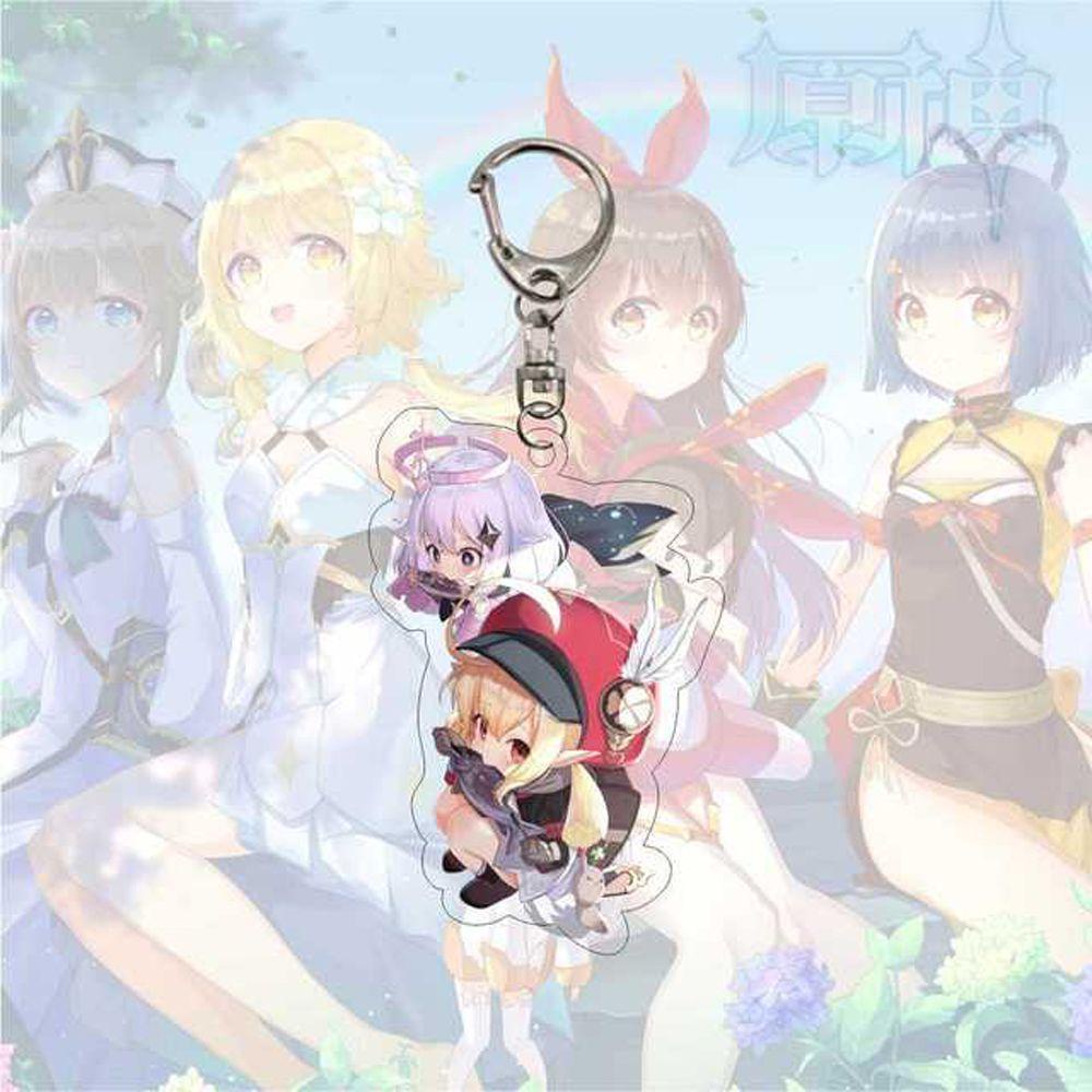 Móc Khóa Xe Hơi Hai Mặt Trong Suốt Hình Anime Genshin Va Chạm Cho Người Hâm Mộ