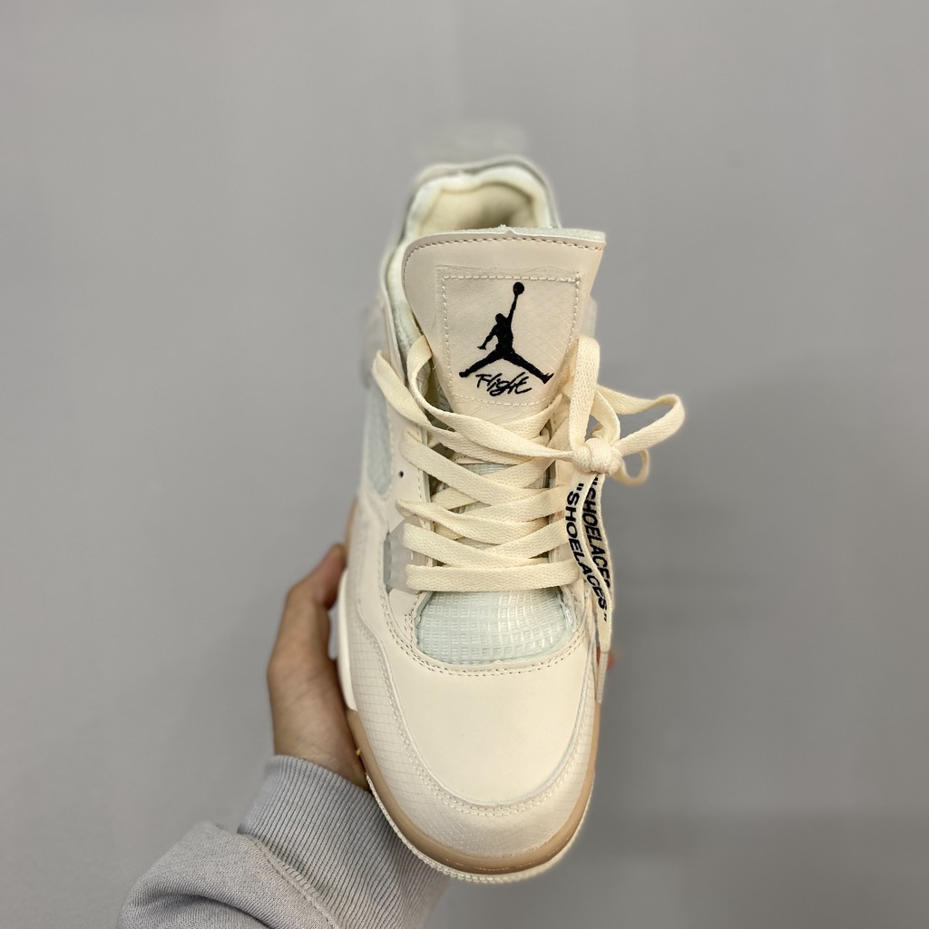 Giày Sneaker Jordan4 Offwhite Full Phụ Kiện Dây Phụ Freeship
