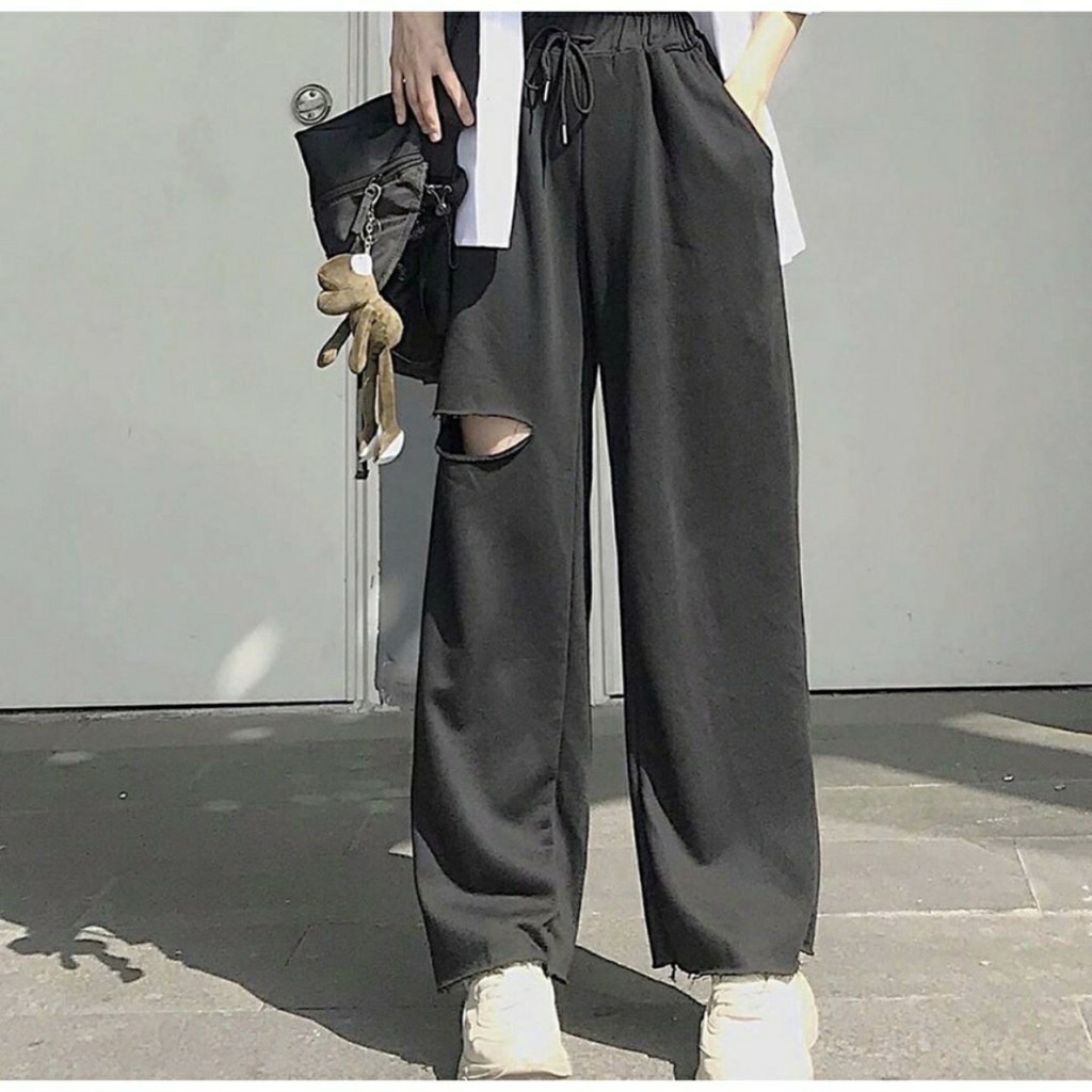 Quần ống rộng nữ cạp chun lai tưa chất da cá, quần nỉ thun ống rộng unisex nam nữ G-SPORTS