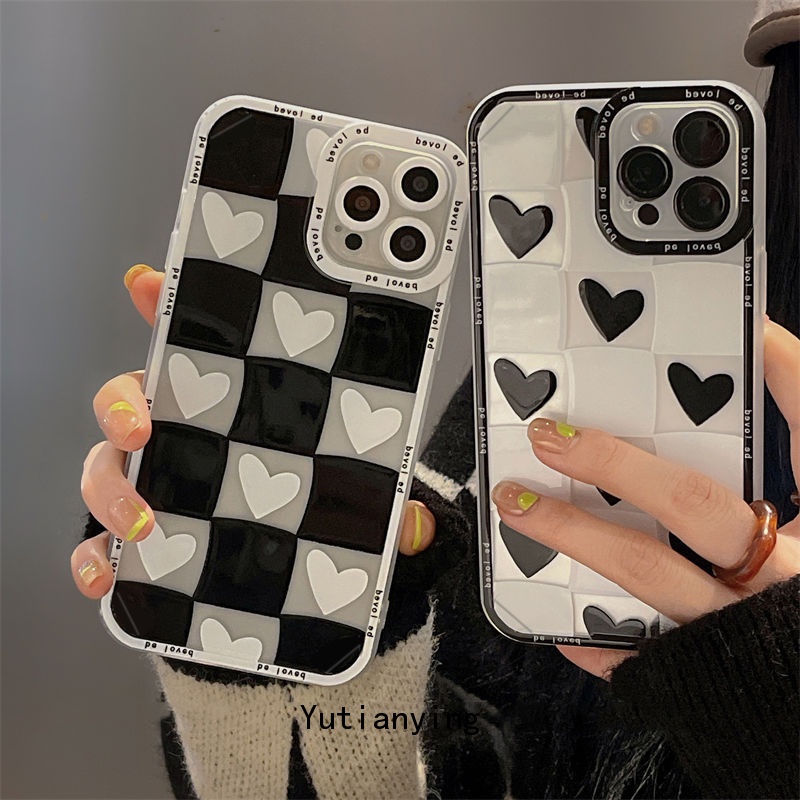 Ốp Điện Thoại TPU Mềm Họa Tiết Trái Tim Cho IPhone 13 Pro Max/12/11/XS/ XR/ X/ 8/ 7/6 Plus Mini SE 2020