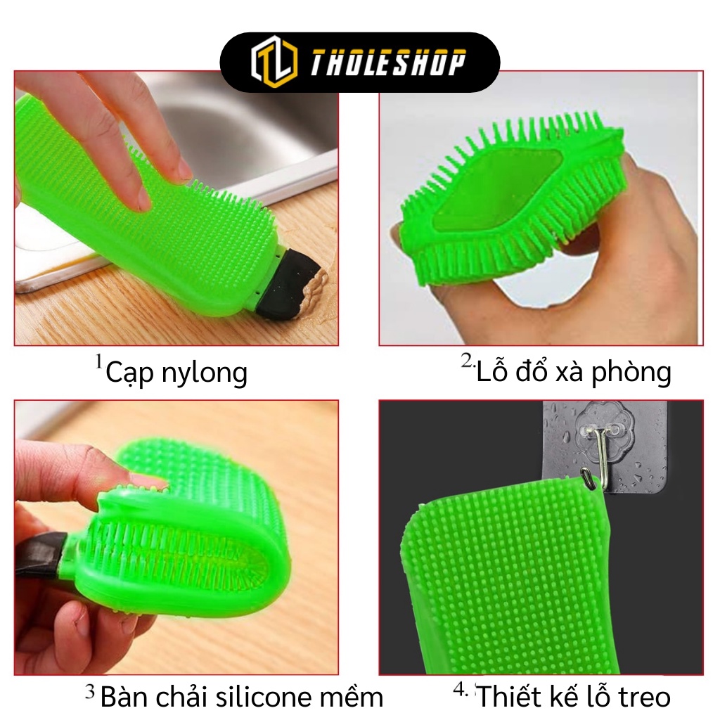 Miếng Lau Chùi Nhà Bếp - Dụng Cụ Chà Nồi, Xoong Vệ Sinh Nhà Bếp Silicone 3in1 5270