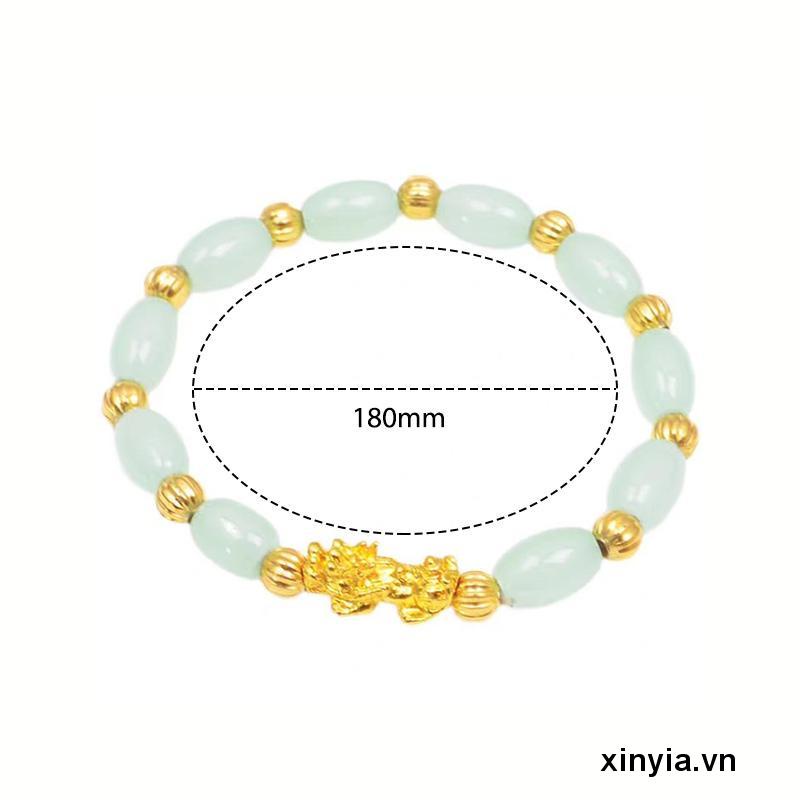 Vòng Tay Hạt Đá Mã Não Hình Oval Cứng Vàng May Mắn Cho Nữ