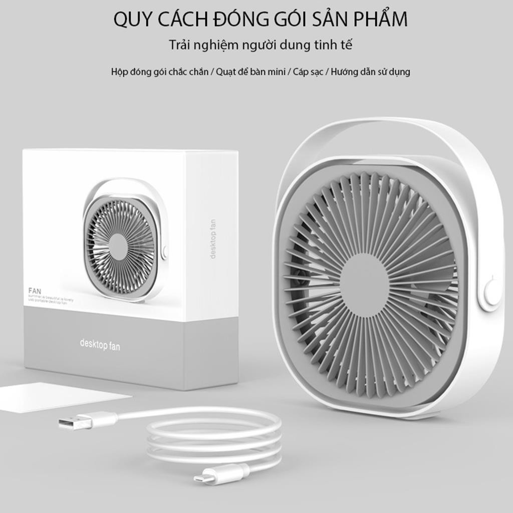 Quạt Mini Để bàn Làm Việc, Sạc Tích Điện, Kích Thước 20x20cm - Sang Trọng, Lịch Sự | BigBuy360 - bigbuy360.vn