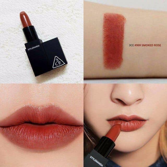 ( Sẵn ) Son thỏi 3CE MATTE LIP COLOR 909 vỏ đen