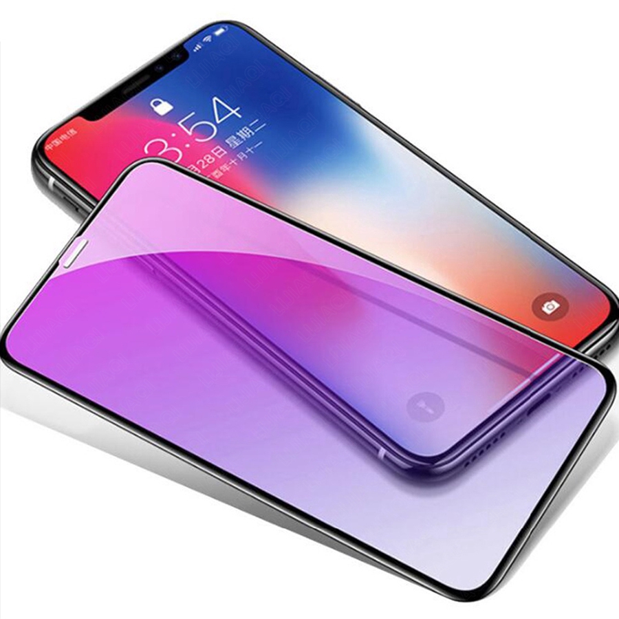 Kính cường lực Chống Tia Sáng Xanh Cho 10D Cho iPhone 11 12 13 14 Pro Max X Xs Xr 6 6s 7 8 Plus