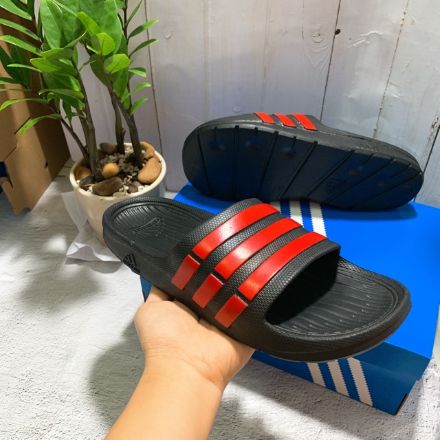 Dép đúc duramo quai ngang đúc 3 sọc chuẩn - hộp xịn