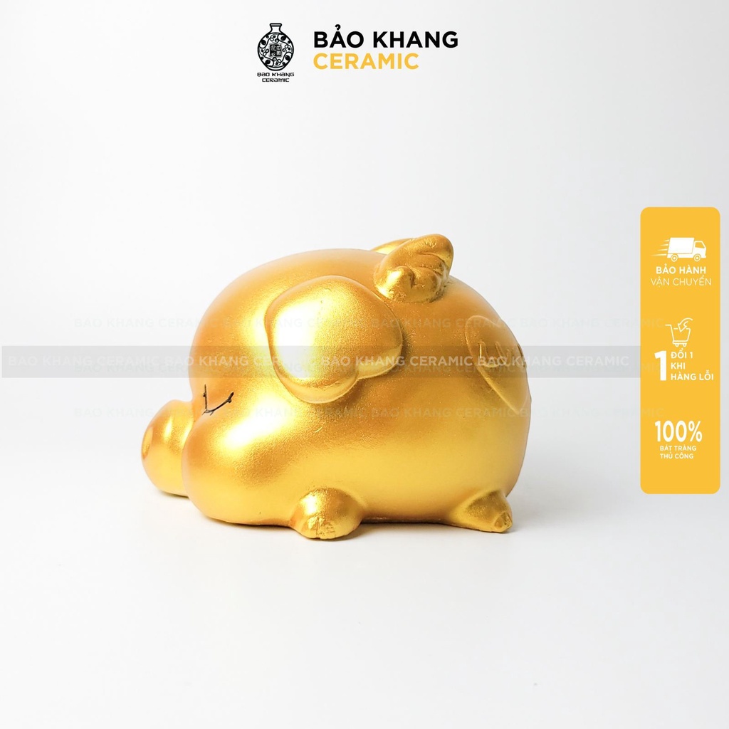 Heo đất - ống tiết kiệm hàng thủ công ống lợn tiết kiệm nhũ vàng ống tiết kiệm Gốm Sứ Bát Tràng