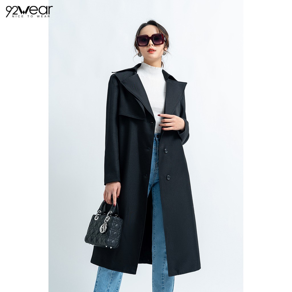 Áo khoác măng tô nữ cổ bẻ 2 tà KOW0658 - 9 | BigBuy360 - bigbuy360.vn