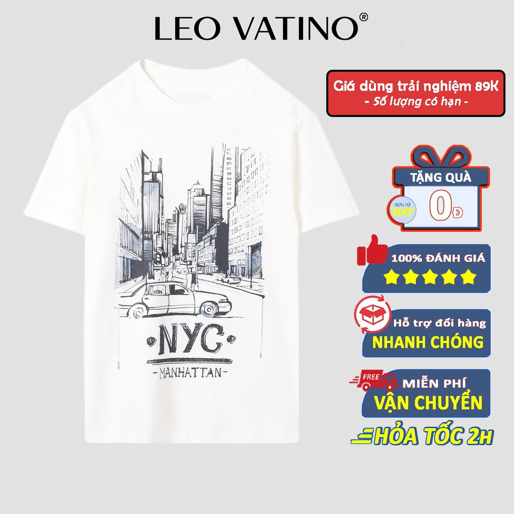 Áo thun nam cổ tròn in cao cấp vải Cotton xuất xịn,chuẩn form,trẻ trung, năng động THLV-M4 - Leo Vatino