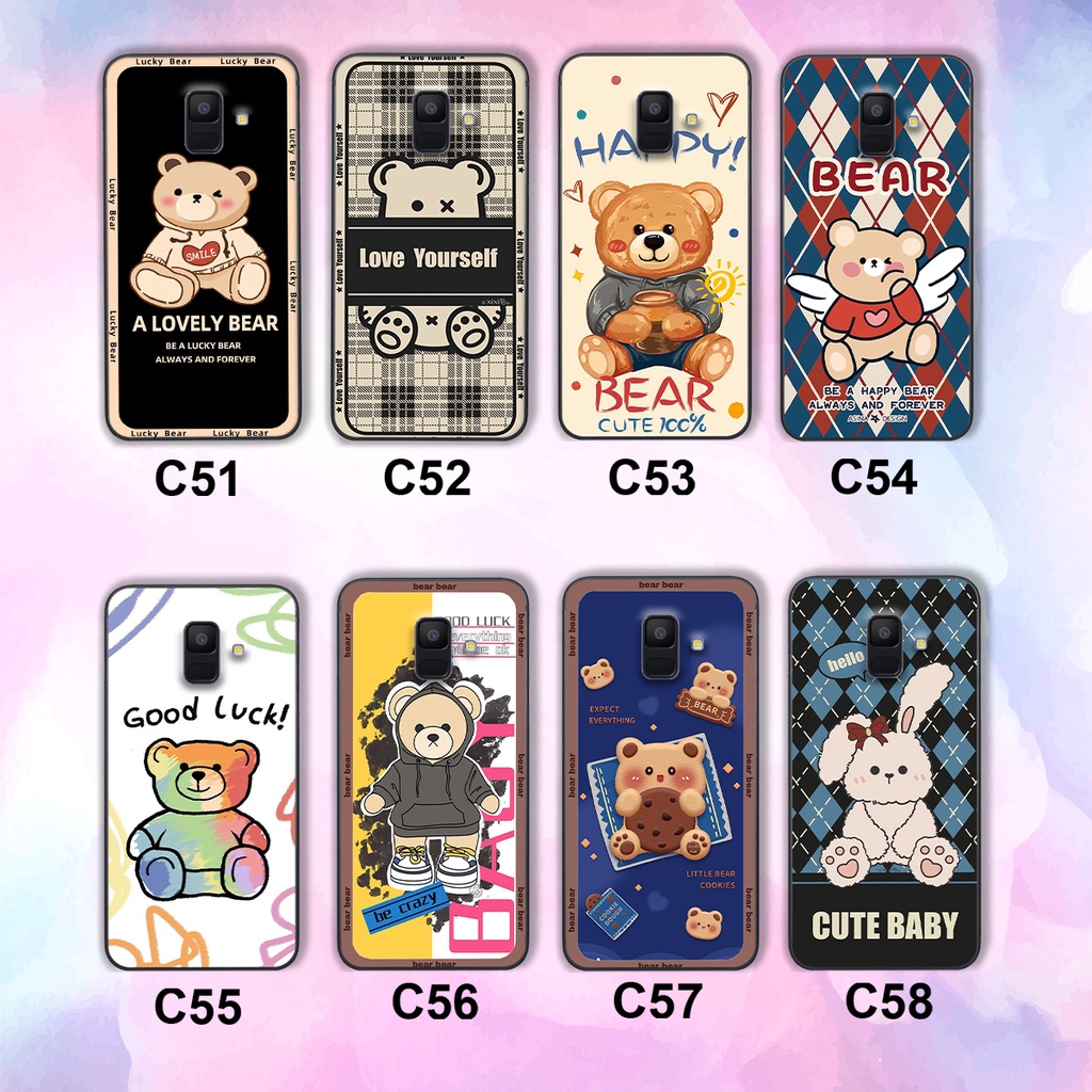 Ốp lưng Samsung A8 2018 / A8 Plus / A8+ in hình cute, chú gấu thể thao tinh nghịch cực đáng yêu