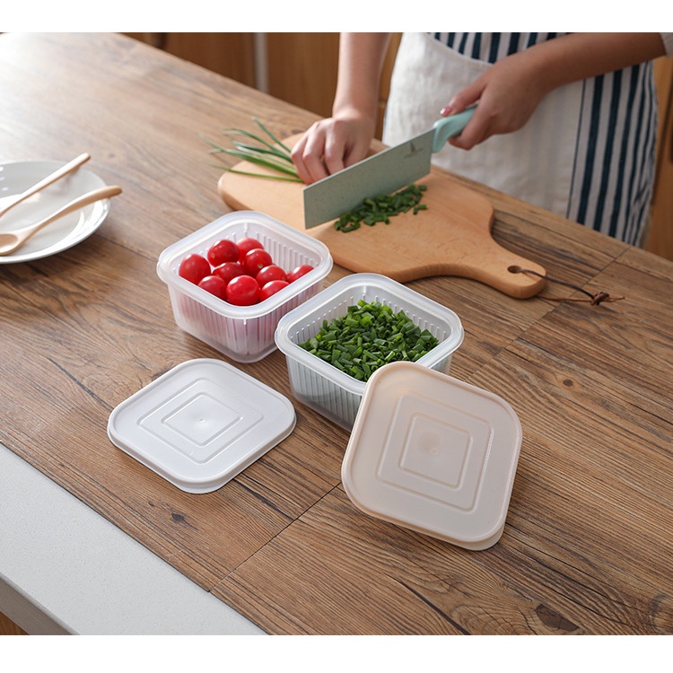 Hộp bảo quản thực phẩm tươi hành lá gừng tỏi ớt trong tủ lạnh tươi lâu #T10-9