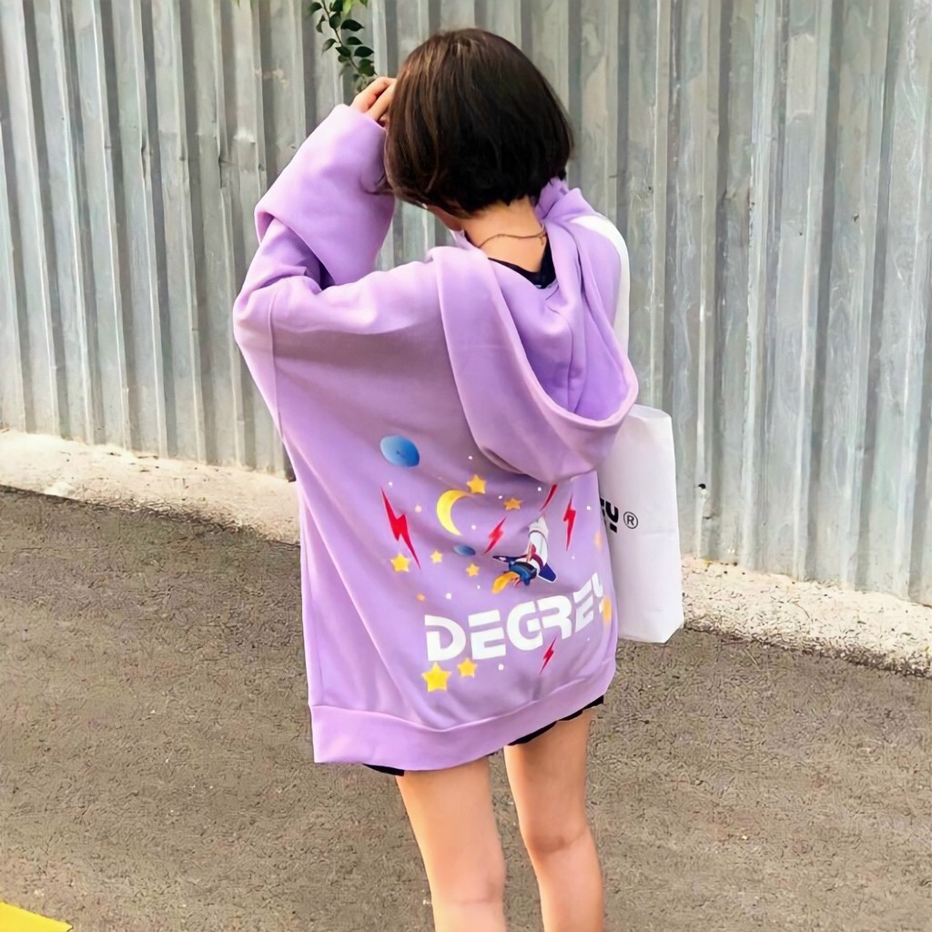 Áo khoác hoodie DEREY tay bồng chất nỉ Unisex nam nữ cá tính - VENUS