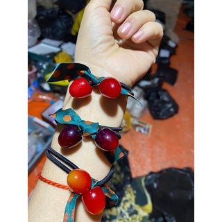 Dây buộc tóc hình quả Cherry viền chấm bi tiểu thư 🍒