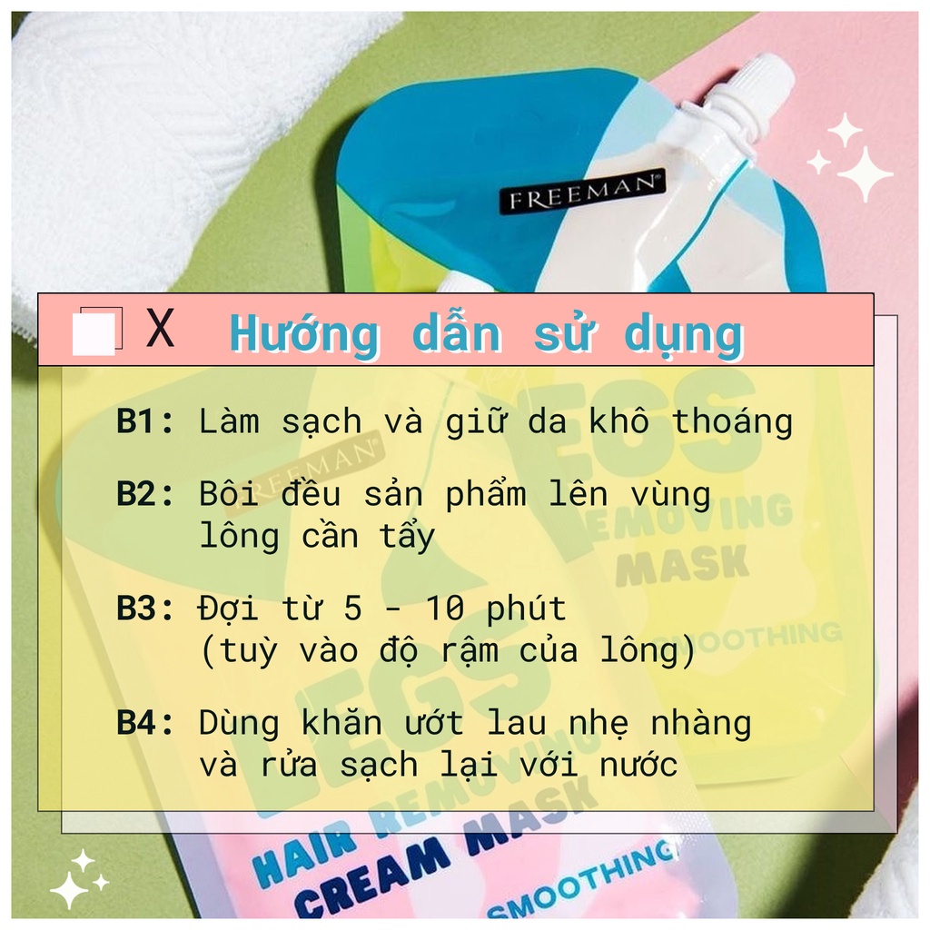 Kem Tẩy Lông Freeman Silky Legs Hair Removing Cream Mask (88,7ml)