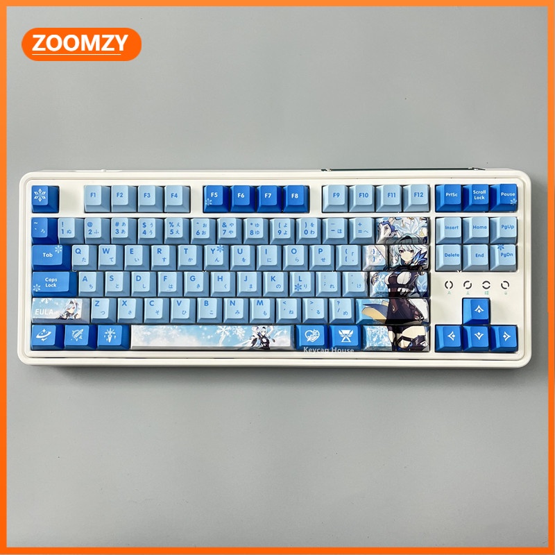 Eula theme keycap Cherry Profile PBT Dye thăng hoa bàn phím cơ học keycap Genshin Impact keycap 128 phím