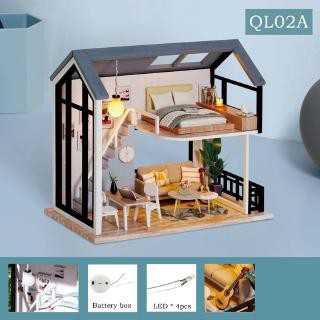 Mô Hình Lắp Ghép Nhà Gỗ Diy :Căn Hộ Bắc Âu QL 001,QL 002, QL 003 - Tặng Keo Rán