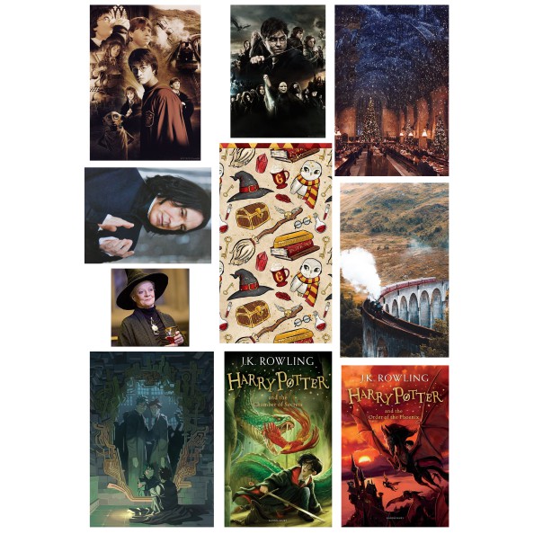 Bộ 60 Sticker hình dán HARRY POTTER, hình dán laptop, hình dán sticker pvc chống nước, hình dán nón bảo hiểm
