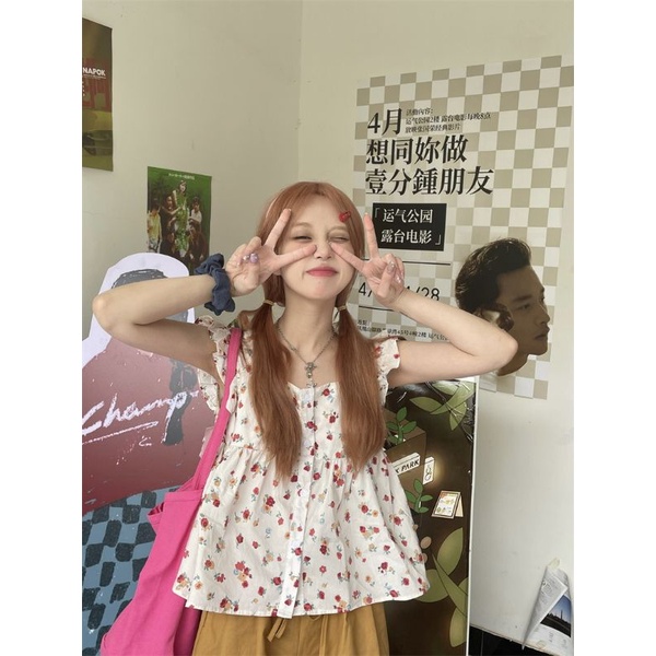 Áo babydoll không tay hoa nhí oder taobao