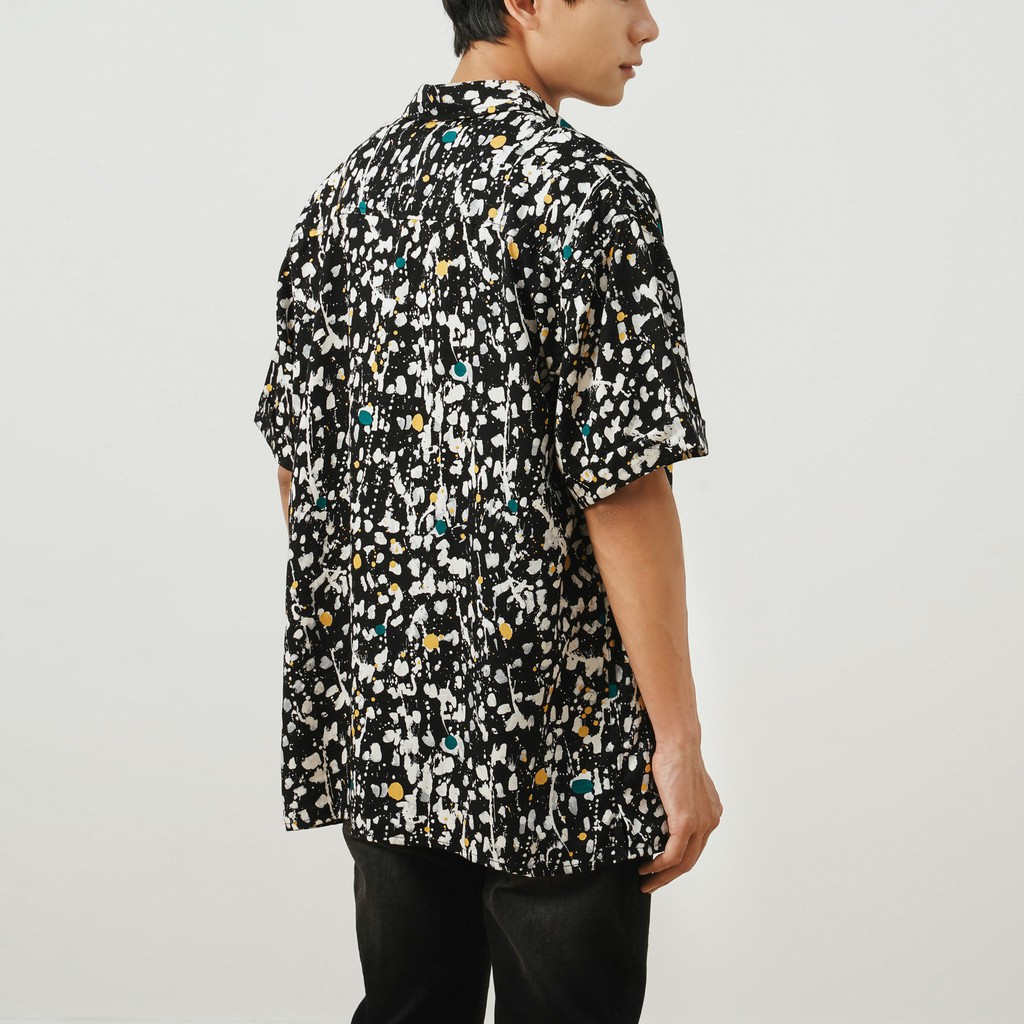 Áo Sơ Mi Cộc Tay Cổ Đức Nam Hoạ Tiết Vẩy Sơn UNICUS Colore Shirt | BigBuy360 - bigbuy360.vn