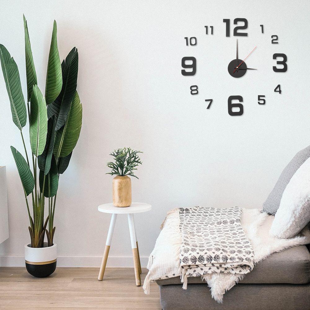 Đồng Hồ Kỹ Thuật Số Không Khung Dán Tường Trang Trí Nhà Cửa