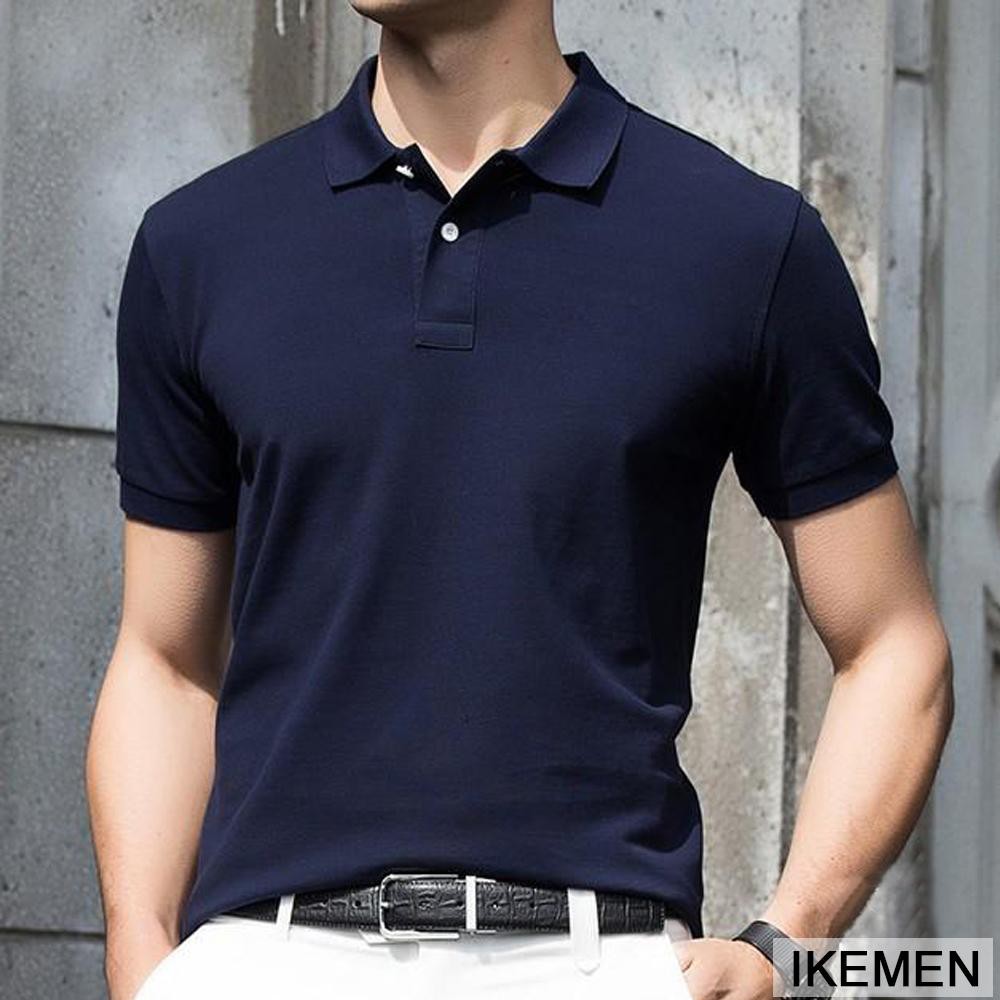 Áo phông nam cổ bẻ ngắn tay cao cấp chất cotton 100% co giãn mềm min không nhăn thấm hút mồ hôi (ACB)