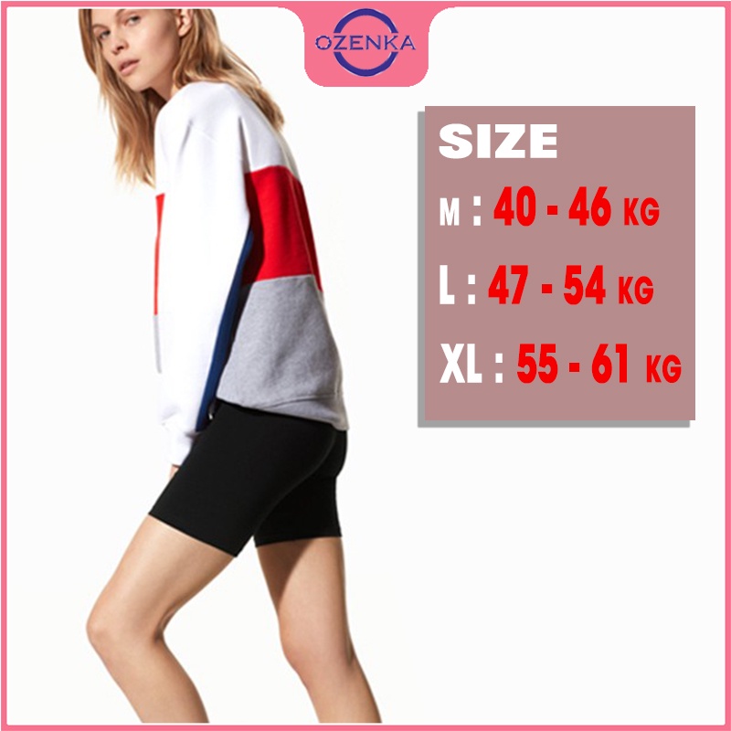 Quần legging đùi nữ cạp cao OZENKA dáng lửng ngố mặc nhà ôm lưng thun bó bigsize chất dày đẹp