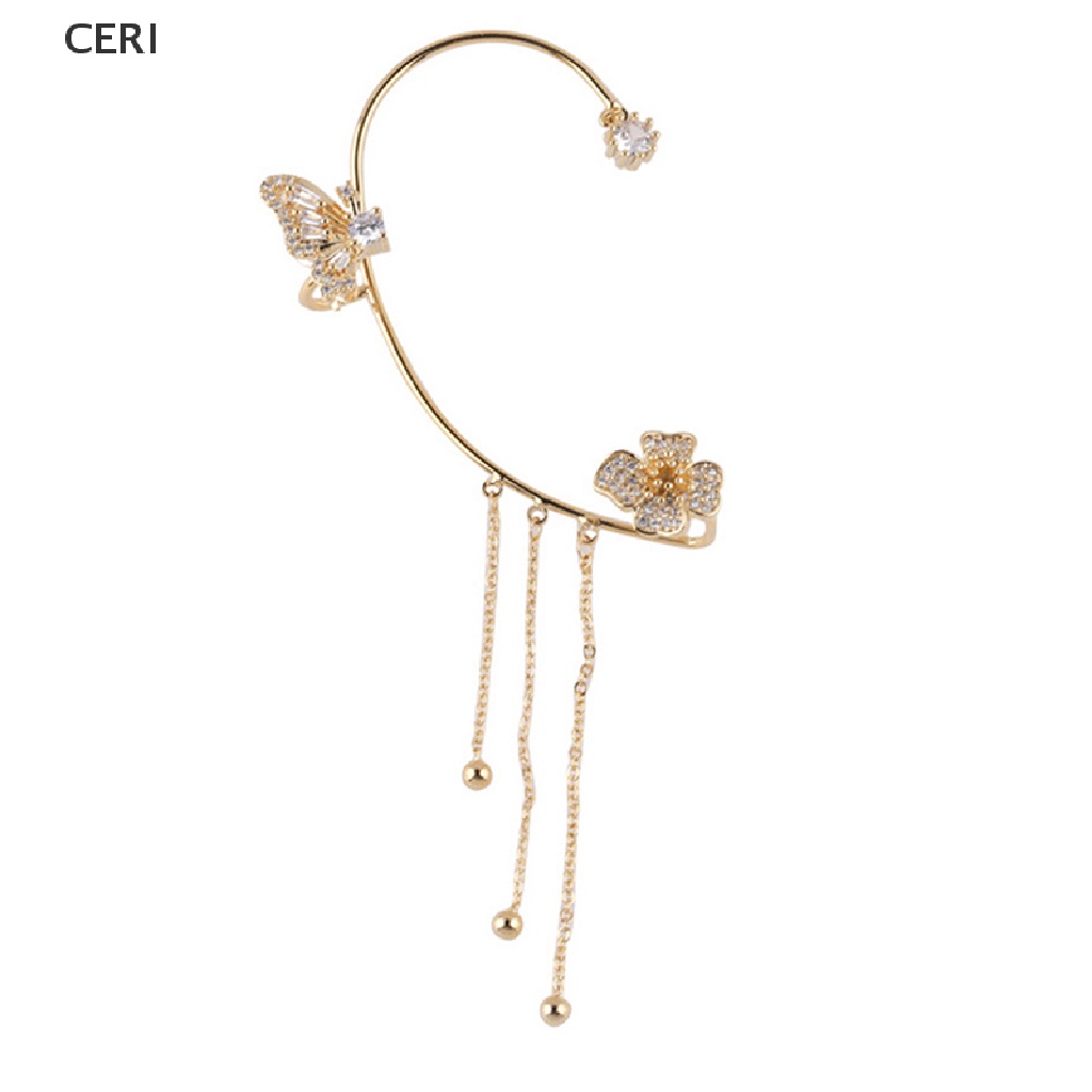 1 Khuyên Kẹp Vành Tai Hình Bông Tuyết / Bươm Bướm Thời Trang Dễ Phối Đồ