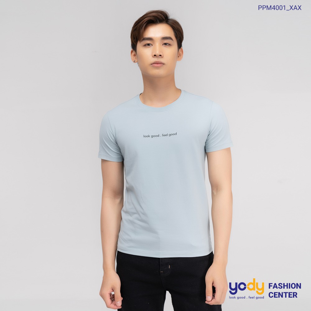 Áo phông nam YODY cổ tròn form rộng vải cotton thoáng mát PPM4001 | BigBuy360 - bigbuy360.vn