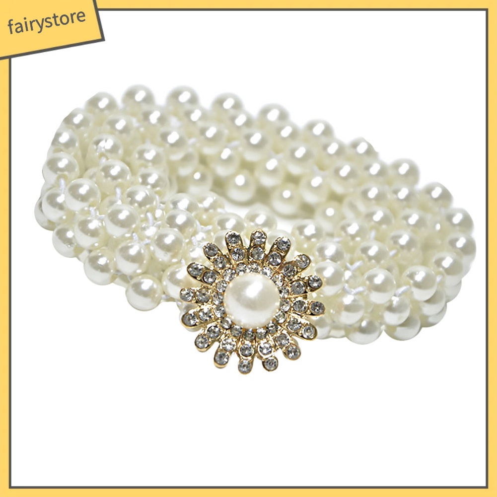 Thắt Lưng Đính Đá / Ngọc Trai Giả Xinh Xắn Cho Nữ