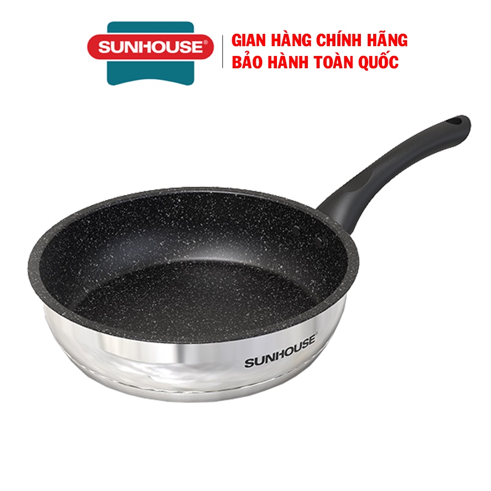 Chảo chống dính 5 đáy Sunhouse IN24M4, Chất liệu inox, Đường kính 24cm