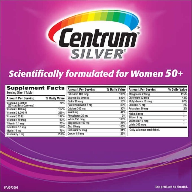 [Date 2023]Centrum Silver Women 50+ chai 275 viên | Thế Giới Skin Care