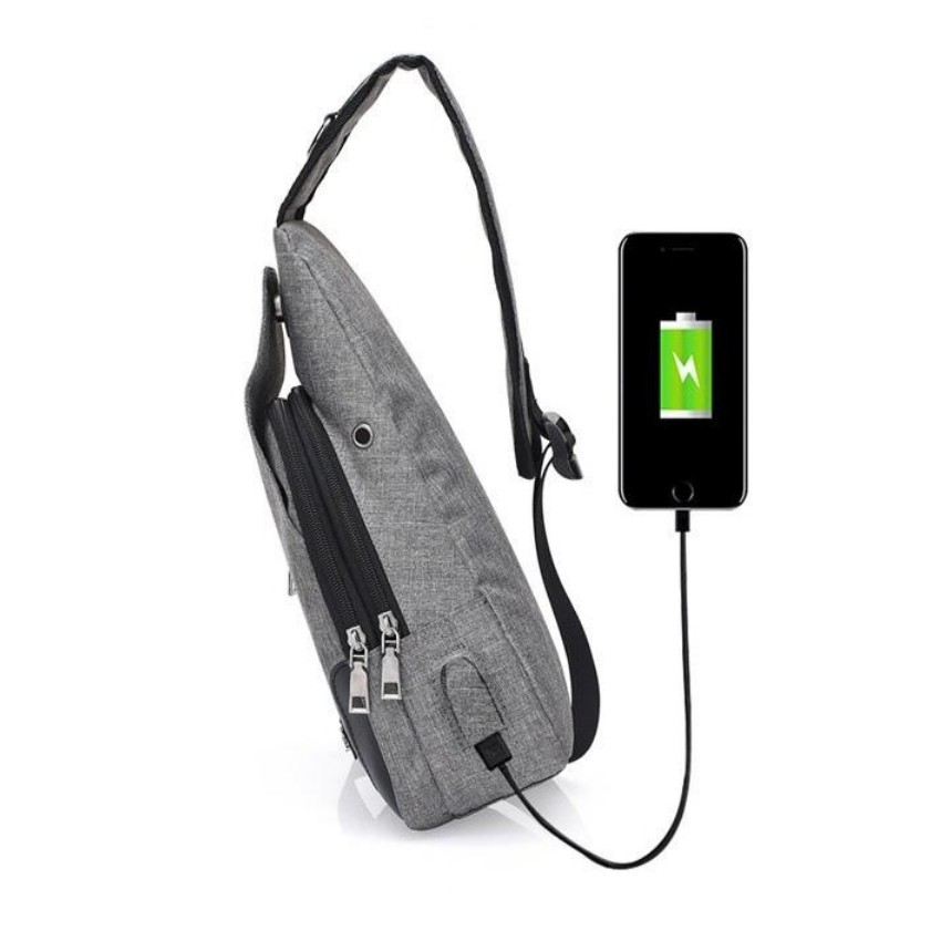 Túi đeo chéo nam cao cấp tích hợp cổng sạc USB  208211 [SKM] | BigBuy360 - bigbuy360.vn