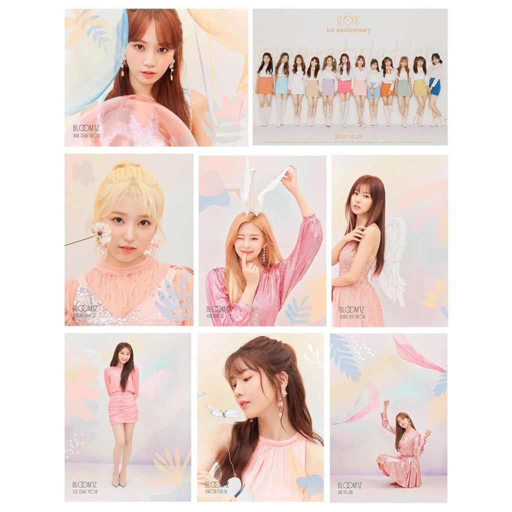 Bộ thẻ card in hình nhóm nhạc IZ*ONE ver BLOOM*IZ idol kpop thần tượng hàn quốc xinh xắn độc đáo