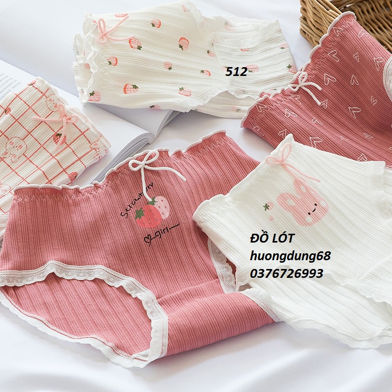 Quần Lót Nữ Cotton Dâu Tây Ngang Eo  Hàng Loại Đẹp.