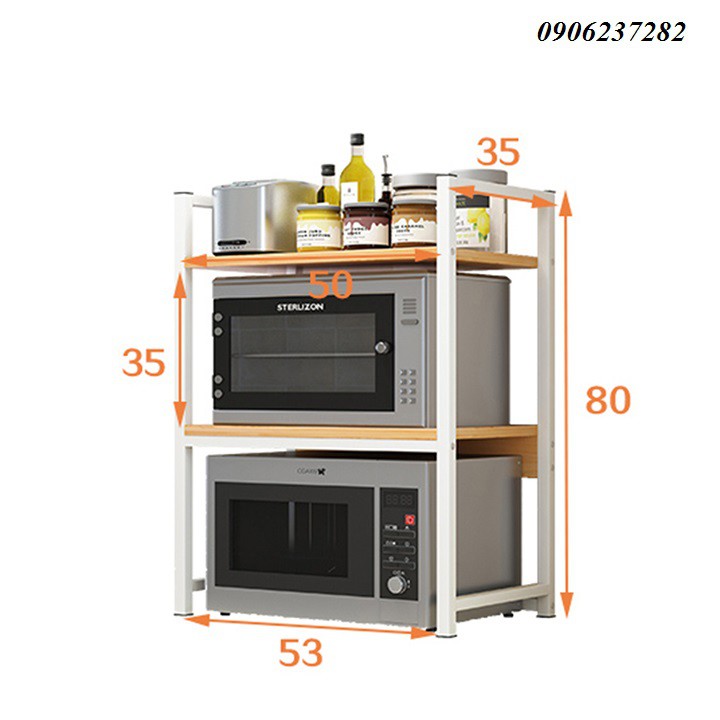 Kệ lò vi sóng nướng 2 tầng 53x35x80cm - kệ nhà bếp đa năng