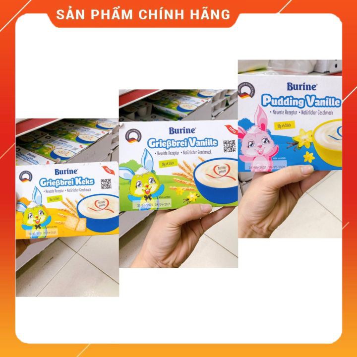 [ HOT ] Cháo Sữa Burine Đủ Vị Vani, Bích Quy, Pudding Lốc 6 Hộp X50g  [ Date2/22] thu vỏ